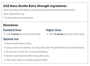 ACZ Nano Zeolite Extra Strength 2 fl oz (Advanced Zeolite Liquid Spray)