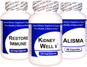 Immune Balancing Kidney Health Kit (1 Kidney Well II, 1 Alisma, 1 Restore Immune)