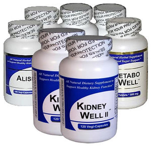 Glucose Sugar Kidney Health Kit (2 Kidney Well II, 2  Alisma, 1 Metabo Well, 1 Berberine, 1 Magnesium Citrate)