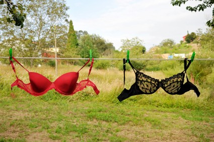 Bras on Outdoor Clothesline