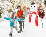 Family with Snowman